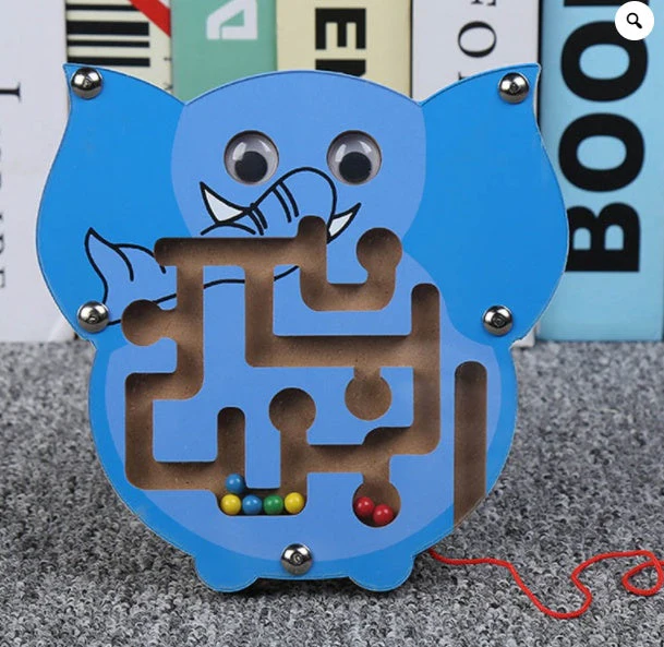 Children Magnetic Maze Toy Kids Wooden Puzzle Game Toy Kids Early Educational Brain Teaser Wooden Toy Intellectual Jigsaw Board - Image 4