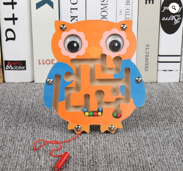 Children Magnetic Maze Toy Kids Wooden Puzzle Game Toy Kids Early Educational Brain Teaser Wooden Toy Intellectual Jigsaw Board - Image 6