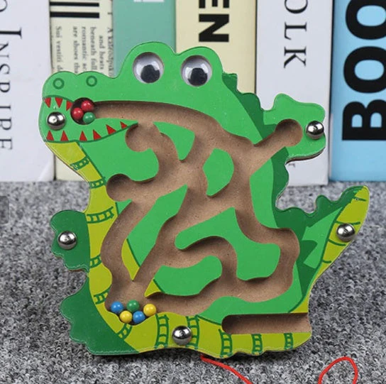 Children Magnetic Maze Toy Kids Wooden Puzzle Game Toy Kids Early Educational Brain Teaser Wooden Toy Intellectual Jigsaw Board - Image 7