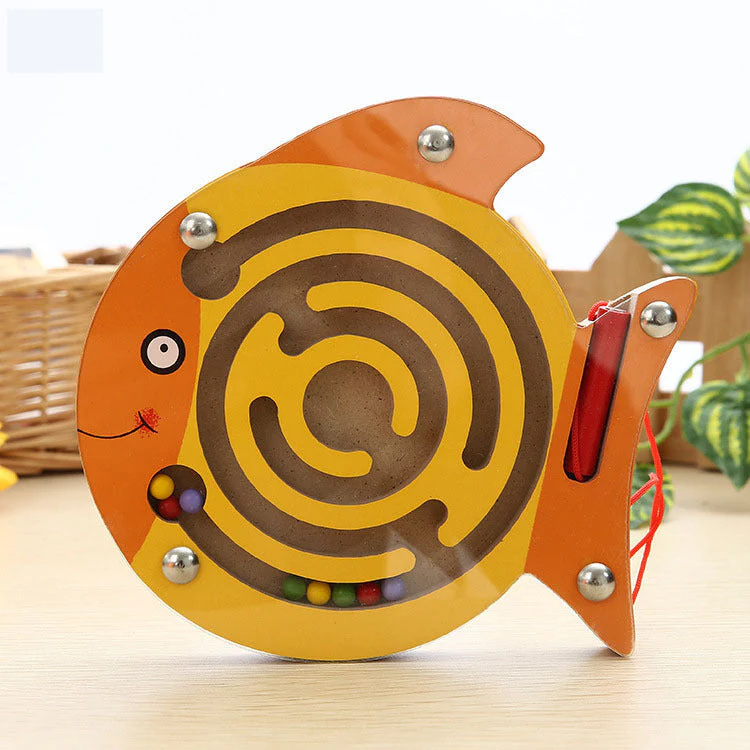 Children Magnetic Maze Toy Kids Wooden Puzzle Game Toy Kids Early Educational Brain Teaser Wooden Toy Intellectual Jigsaw Board - Image 8