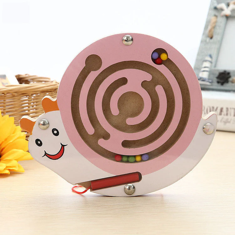 Children Magnetic Maze Toy Kids Wooden Puzzle Game Toy Kids Early Educational Brain Teaser Wooden Toy Intellectual Jigsaw Board - Image 9