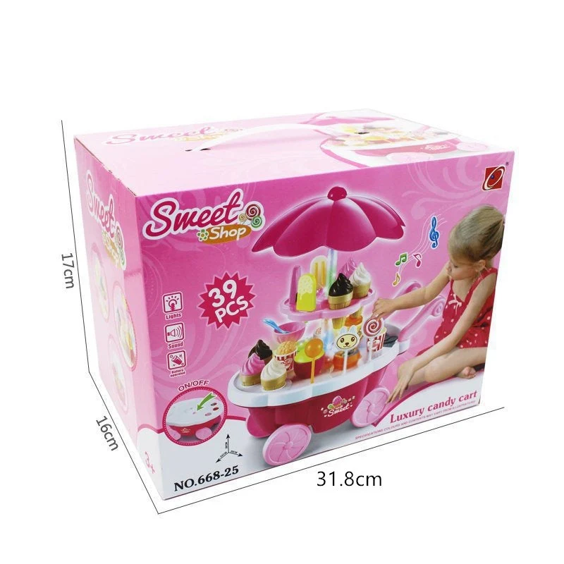Children pretend play toys simulation candy Cart - Image 6
