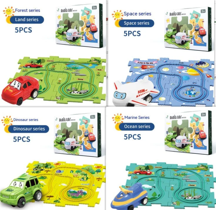 Children Puzzle Electric Railroad Speeder DIY Assembly Electric Car Automatic Rail City Scene Construction Education Toy Gift - Image 23