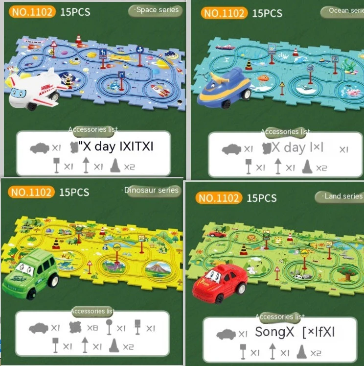 Children Puzzle Electric Railroad Speeder DIY Assembly Electric Car Automatic Rail City Scene Construction Education Toy Gift - Image 24