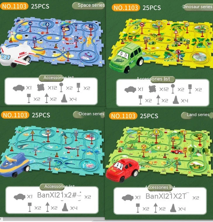 Children Puzzle Electric Railroad Speeder DIY Assembly Electric Car Automatic Rail City Scene Construction Education Toy Gift - Image 25