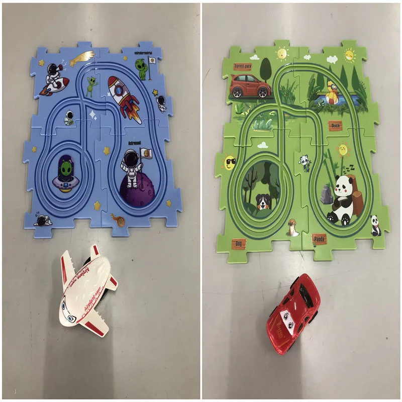 Children Puzzle Electric Railroad Speeder DIY Assembly Electric Car Automatic Rail City Scene Construction Education Toy Gift - Image 35