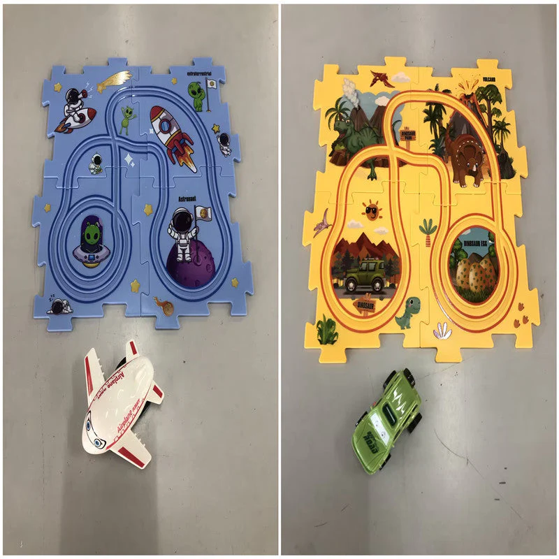 Children Puzzle Electric Railroad Speeder DIY Assembly Electric Car Automatic Rail City Scene Construction Education Toy Gift - Image 37