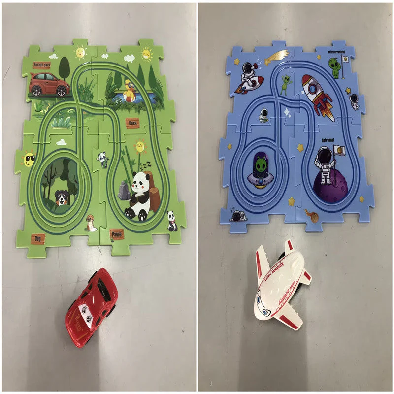 Children Puzzle Electric Railroad Speeder DIY Assembly Electric Car Automatic Rail City Scene Construction Education Toy Gift - Image 39