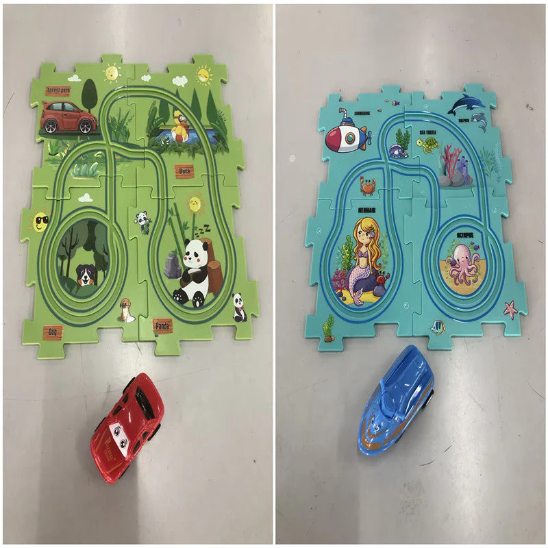 Children Puzzle Electric Railroad Speeder DIY Assembly Electric Car Automatic Rail City Scene Construction Education Toy Gift - Image 40