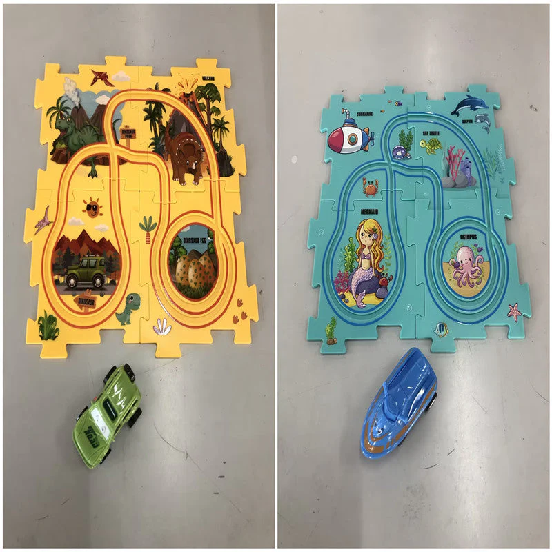 Children Puzzle Electric Railroad Speeder DIY Assembly Electric Car Automatic Rail City Scene Construction Education Toy Gift - Image 48