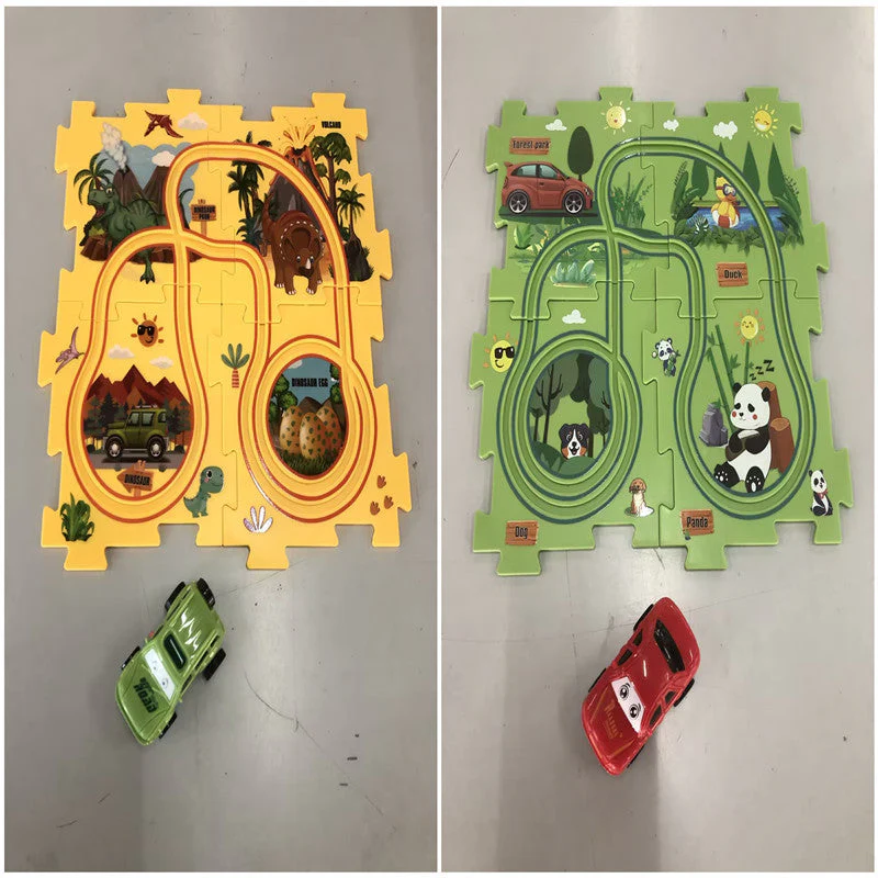 Children Puzzle Electric Railroad Speeder DIY Assembly Electric Car Automatic Rail City Scene Construction Education Toy Gift - Image 49