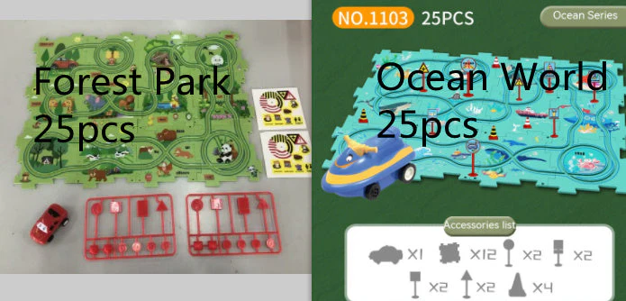 Children Puzzle Electric Railroad Speeder DIY Assembly Electric Car Automatic Rail City Scene Construction Education Toy Gift - Image 53
