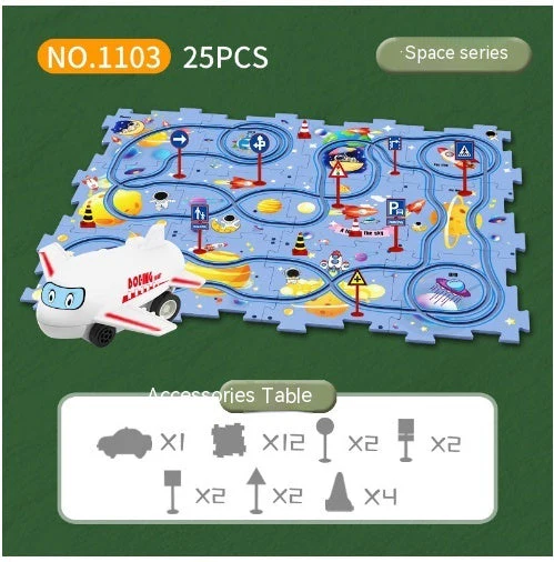 Children Puzzle Electric Railroad Speeder DIY Assembly Electric Car Automatic Rail City Scene Construction Education Toy Gift - Image 56