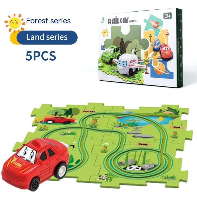 Children Puzzle Electric Railroad Speeder DIY Assembly Electric Car Automatic Rail City Scene Construction Education Toy Gift - Image 7