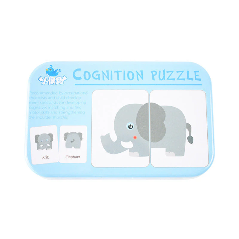 Children's Cognitive Card Iron Box Jigsaw Puzzle Matching Fruit Learning Card - Image 4