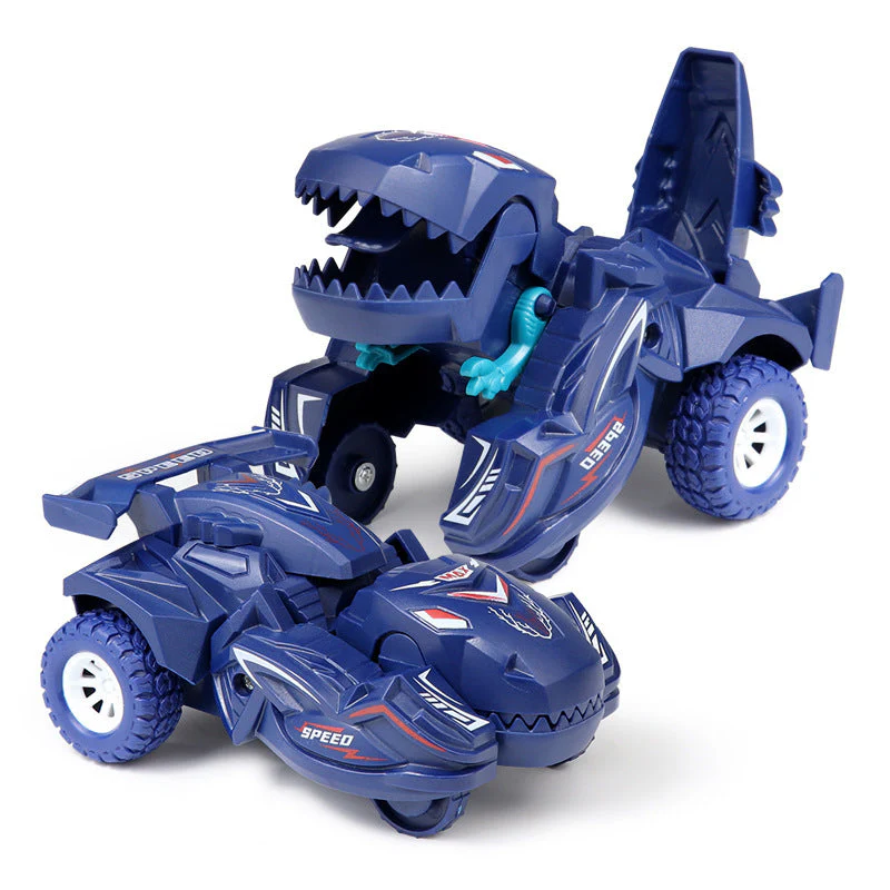 Children's dinosaur toys deformation toy car inertia scooter model dinosaur shape cross-border toy - Image 2