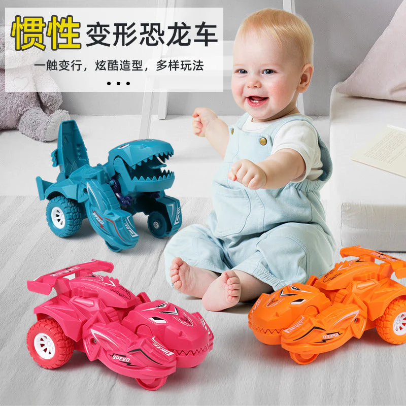 Children's dinosaur toys deformation toy car inertia scooter model dinosaur shape cross-border toy - Image 6