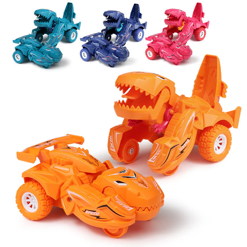 Children's dinosaur toys deformation toy car inertia scooter model dinosaur shape cross-border toy - Image 8