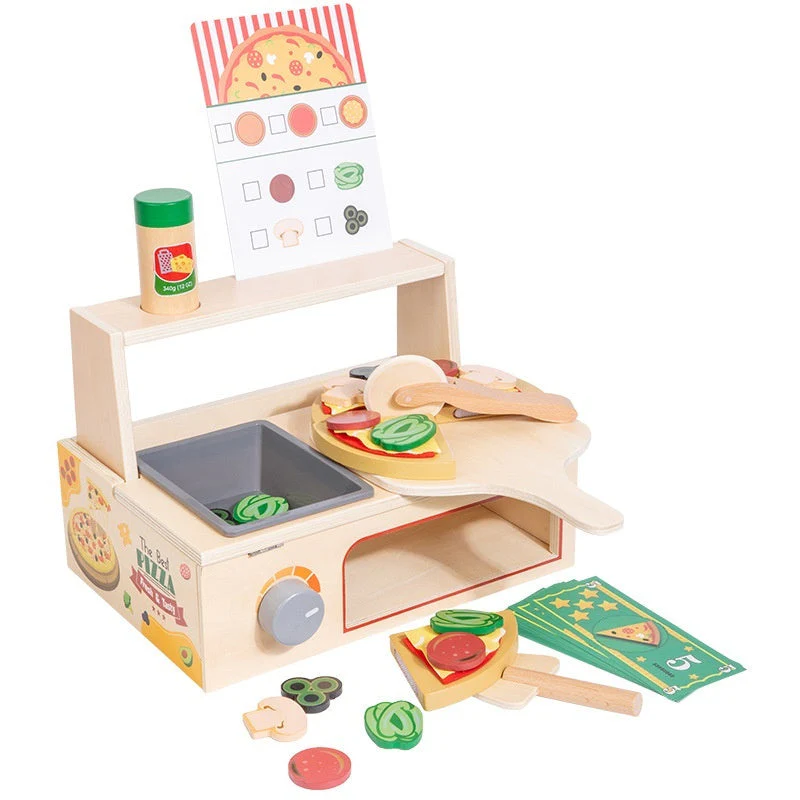 Children's Early Education Educational Wooden Pizza Oven Kitchen Simulation Toy - Image 5