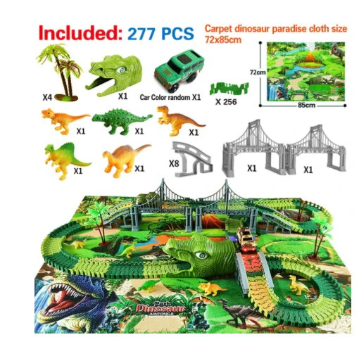 Children's Electric Assembled Track Racing Simulation Animal Tyrannosaurus Dinosaur Toy Puzzle Boy Gift - Image 14