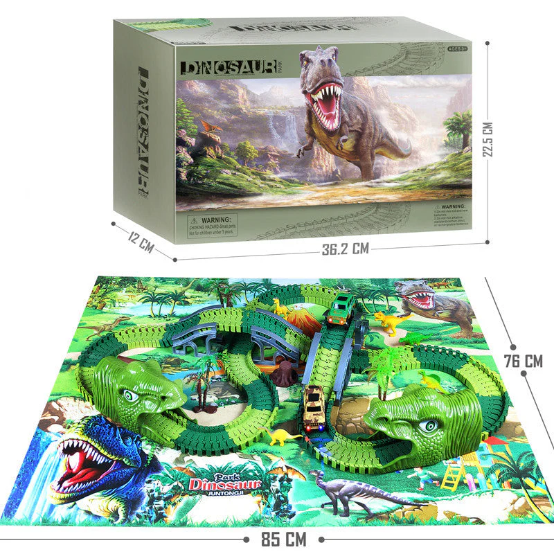 Children's Electric Assembled Track Racing Simulation Animal Tyrannosaurus Dinosaur Toy Puzzle Boy Gift - Image 3