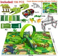 Children's Electric Assembled Track Racing Simulation Animal Tyrannosaurus Dinosaur Toy Puzzle Boy Gift - Image 32