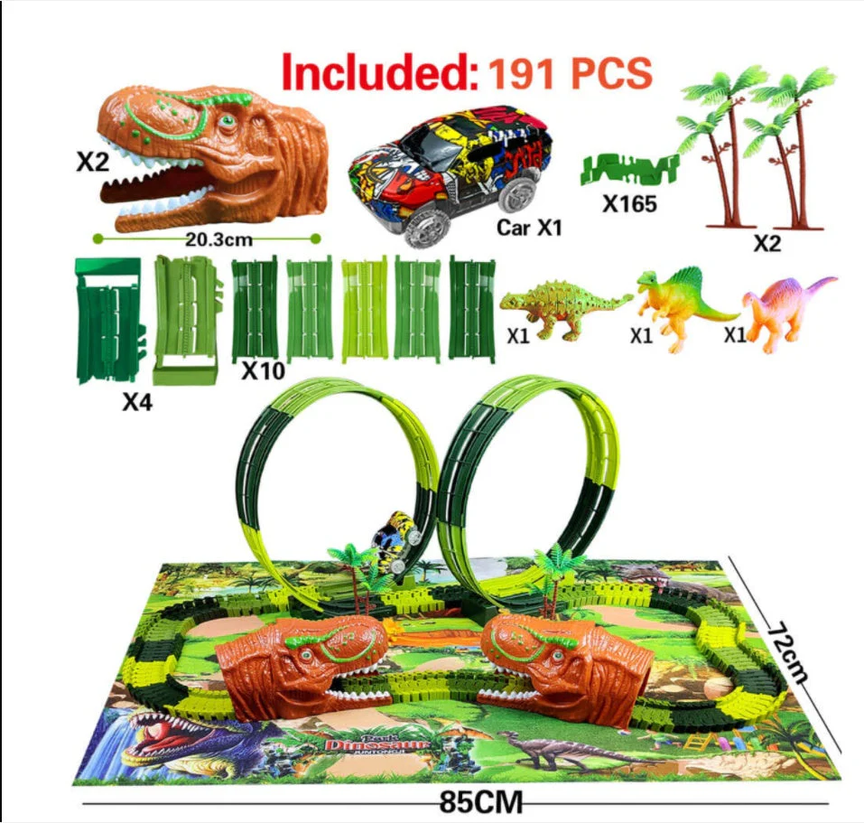 Children's Electric Assembled Track Racing Simulation Animal Tyrannosaurus Dinosaur Toy Puzzle Boy Gift - Image 33