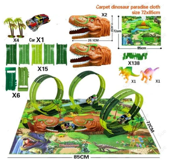 Children's Electric Assembled Track Racing Simulation Animal Tyrannosaurus Dinosaur Toy Puzzle Boy Gift - Image 35