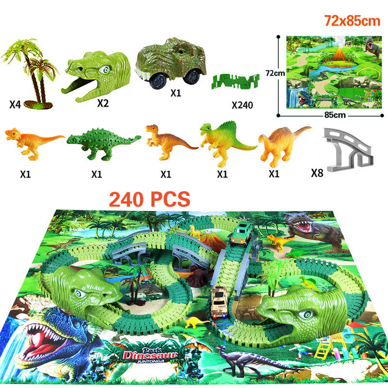 Children's Electric Assembled Track Racing Simulation Animal Tyrannosaurus Dinosaur Toy Puzzle Boy Gift - Image 6