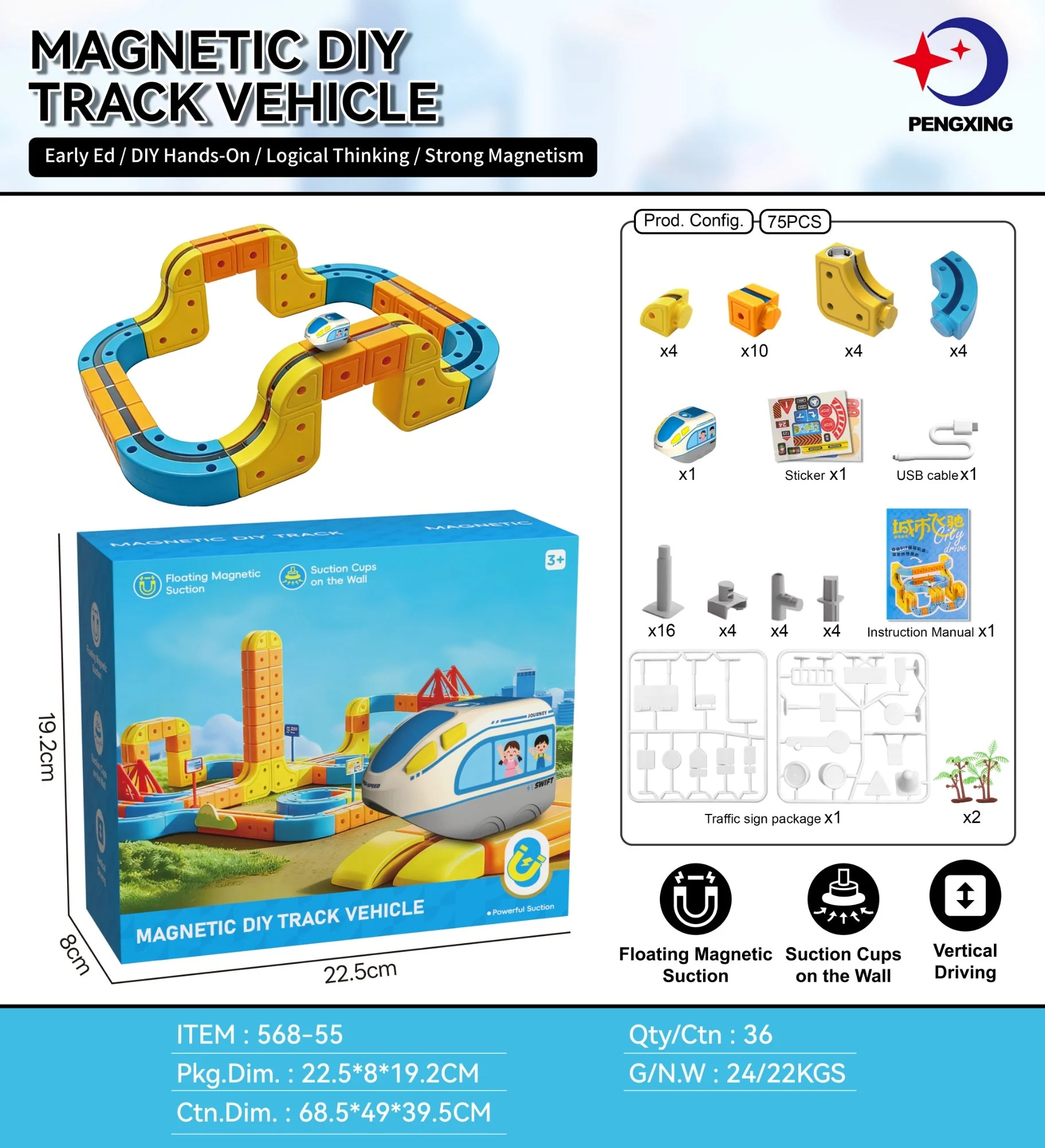 Childrens Electric Magnetic Levitation Track Building Toy - Image 4