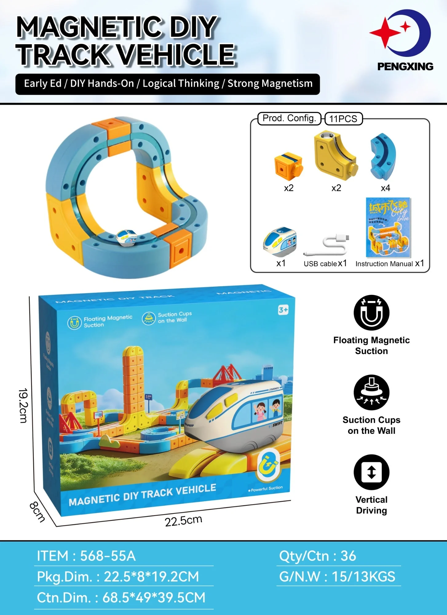 Childrens Electric Magnetic Levitation Track Building Toy - Image 8