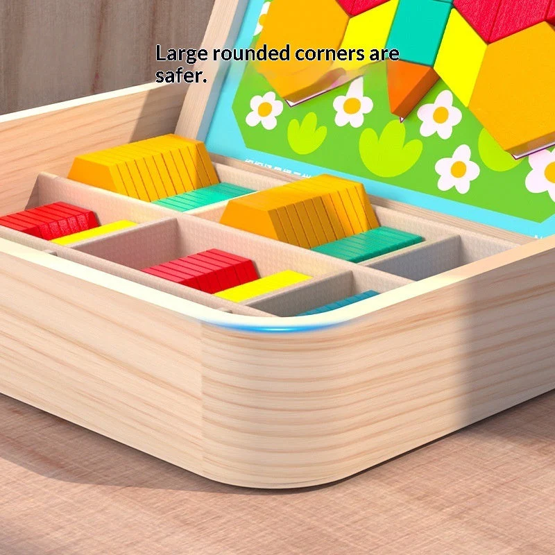 Childrens Geometric Tangram Puzzle Blocks Educational Magnetic Toy - Image 2