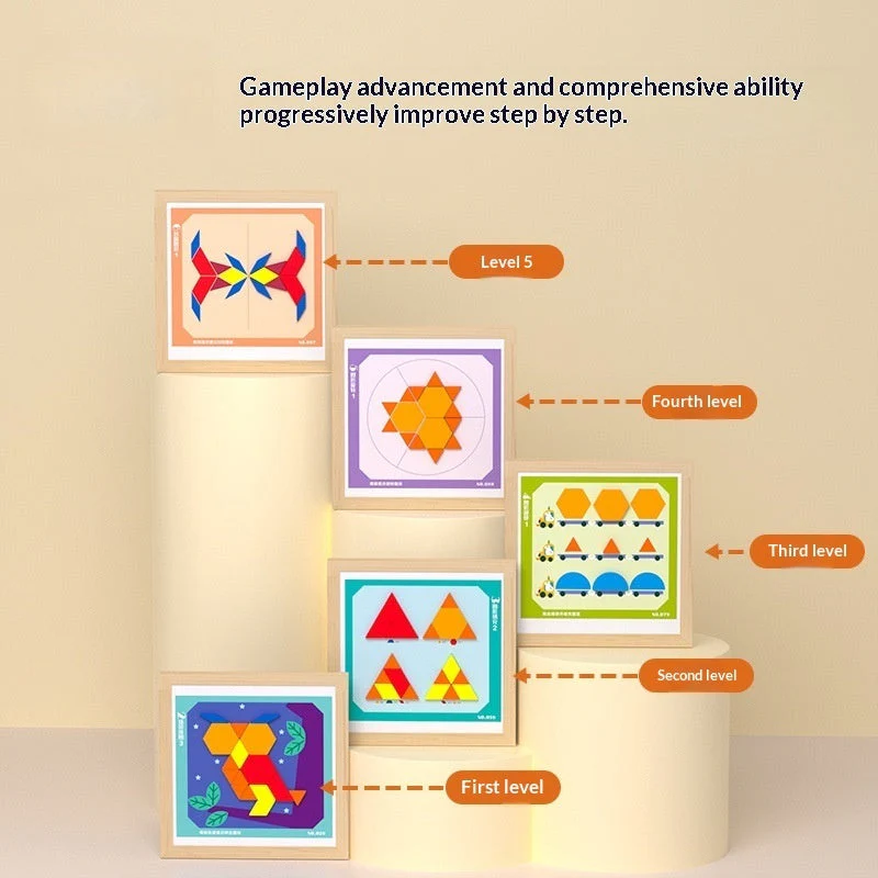 Childrens Geometric Tangram Puzzle Blocks Educational Magnetic Toy - Image 4
