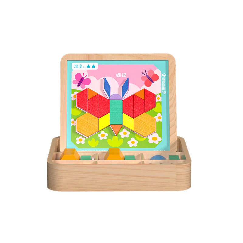 Childrens Geometric Tangram Puzzle Blocks Educational Magnetic Toy - Image 6