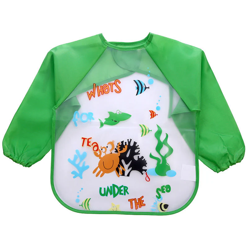 Children's Gown Long Sleeve Kids Waterproof Meal Baby Apron Painting Clothes Bib Protective Clothing - Image 10