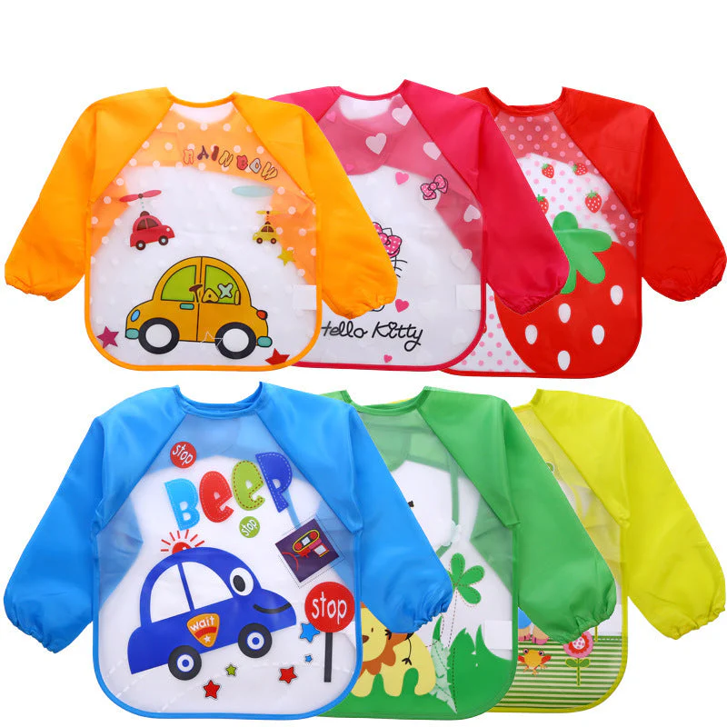 Children's Gown Long Sleeve Kids Waterproof Meal Baby Apron Painting Clothes Bib Protective Clothing - Image 2