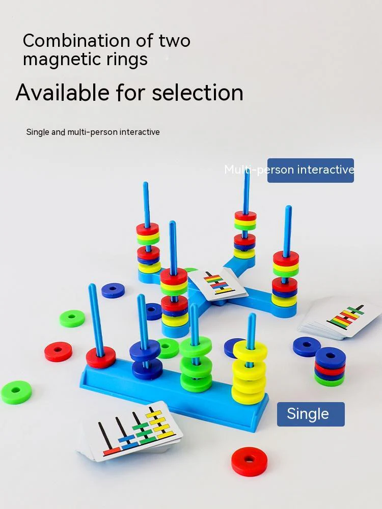 Children's Puzzle Colored Matching Magnetic Ring Toys - Image 3