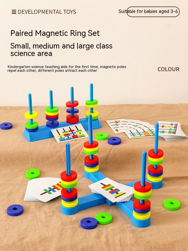 Children's Puzzle Colored Matching Magnetic Ring Toys - Image 5