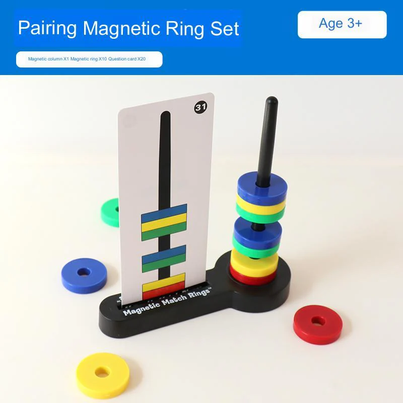 Children's Puzzle Colored Matching Magnetic Ring Toys - Image 9