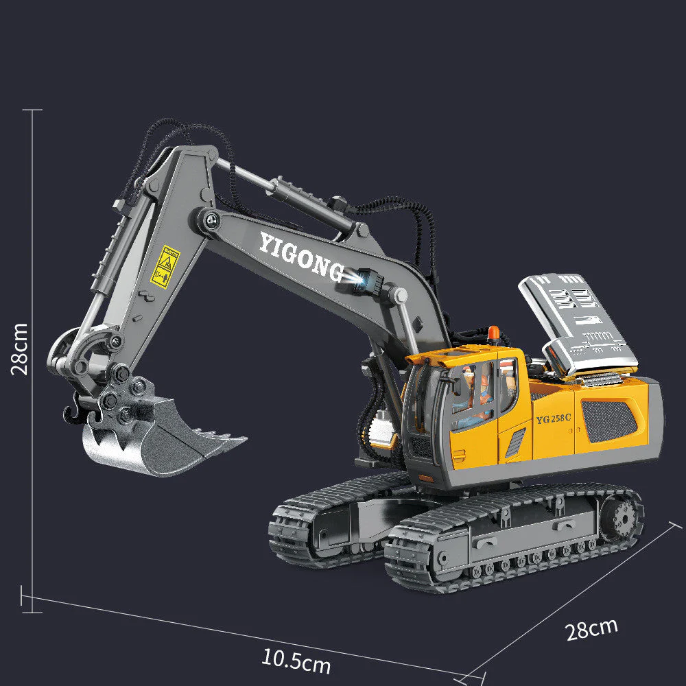 Children's Simple Alloy Charging Excavator Toy Car - Image 3
