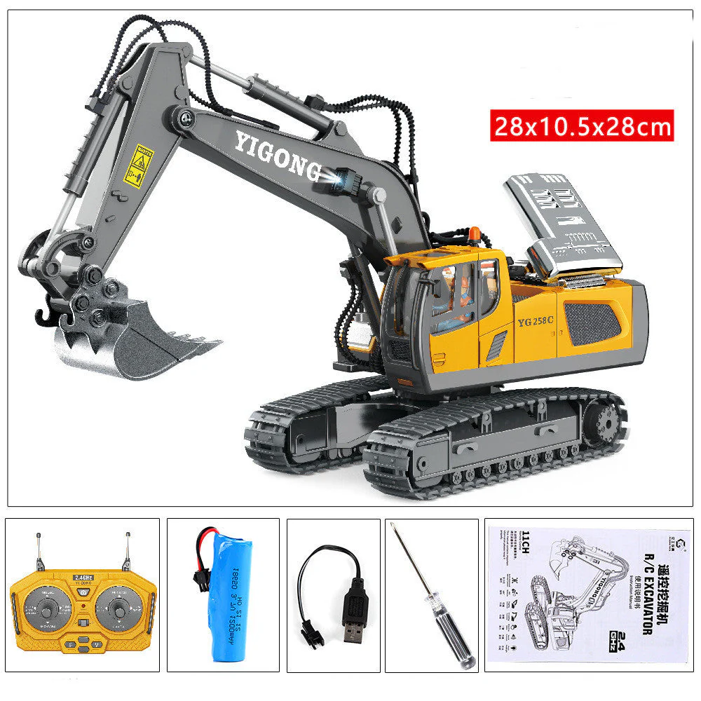 Children's Simple Alloy Charging Excavator Toy Car - Image 8