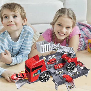 Children's Simulation Diecast Engineering Vehicle Model Set Deformation Storage Parking Lot Educational Toys - Image 6