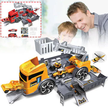 Children's Simulation Diecast Engineering Vehicle Model Set Deformation Storage Parking Lot Educational Toys - Image 8