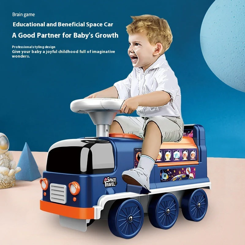 Children's Space Bus Fire Police Electric Toys Can Sit People - Image 2
