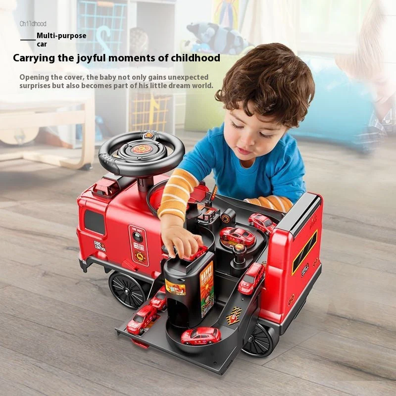 Children's Space Bus Fire Police Electric Toys Can Sit People - Image 3
