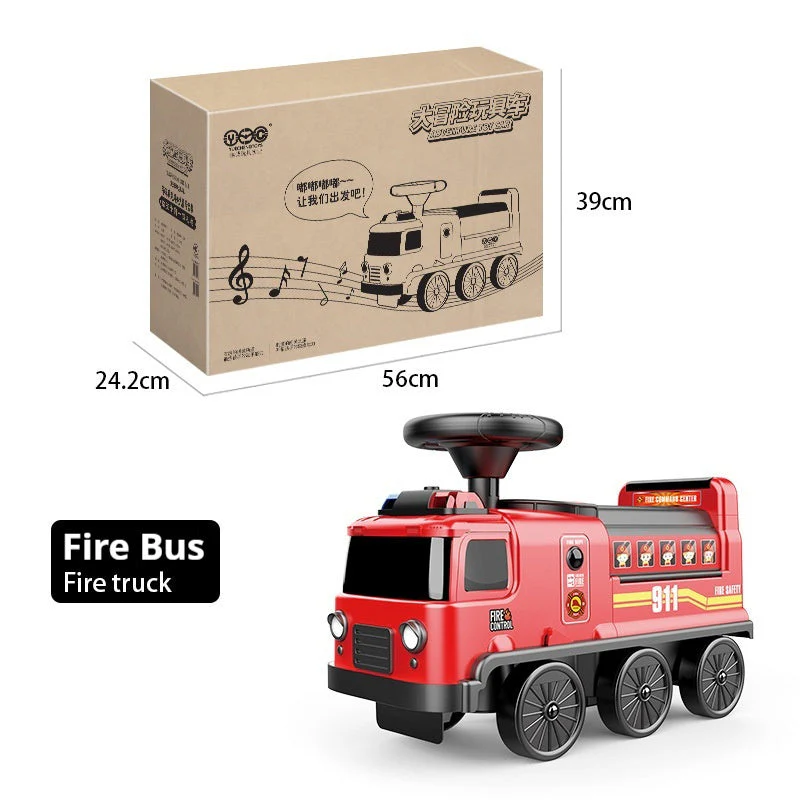 Children's Space Bus Fire Police Electric Toys Can Sit People - Image 6