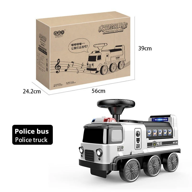 Children's Space Bus Fire Police Electric Toys Can Sit People - Image 7