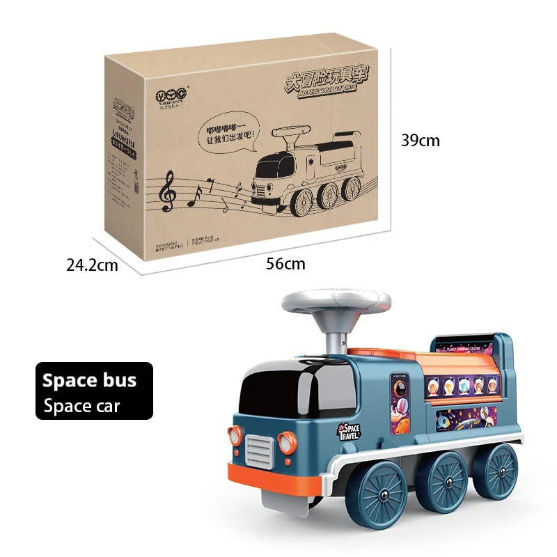 Children's Space Bus Fire Police Electric Toys Can Sit People - Image 8