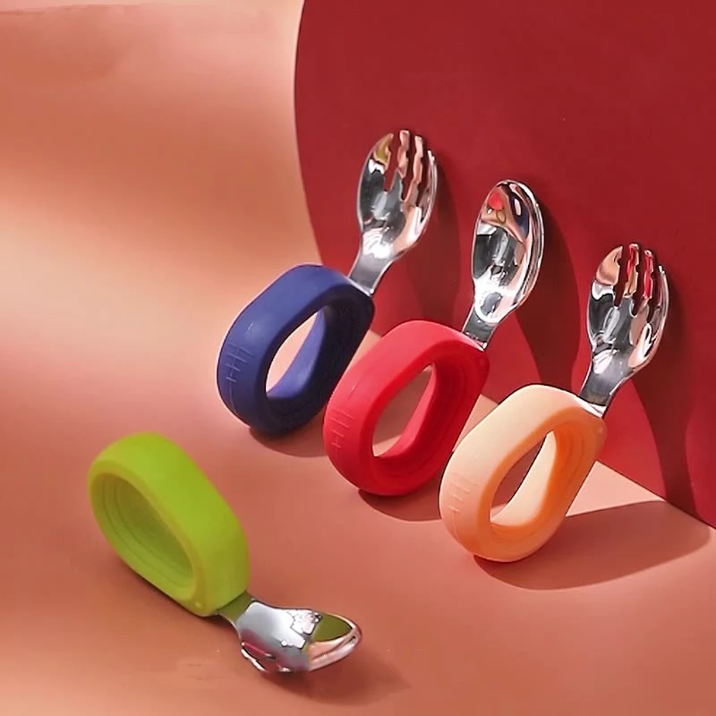 Children's Stainless Steel Round Handle Fork And Spoon Set - Image 4