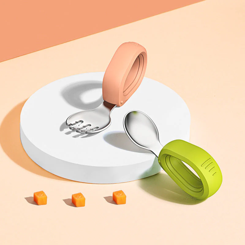 Children's Stainless Steel Round Handle Fork And Spoon Set - Image 5